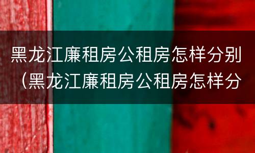 黑龙江廉租房公租房怎样分别（黑龙江廉租房公租房怎样分别摇号）
