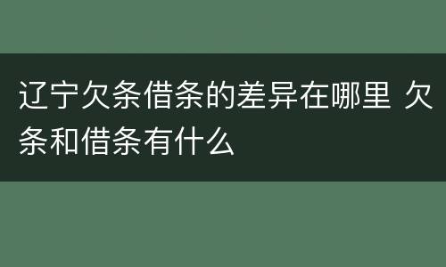 辽宁欠条借条的差异在哪里 欠条和借条有什么