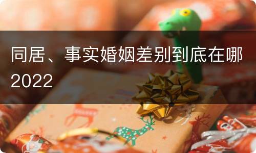 同居、事实婚姻差别到底在哪2022