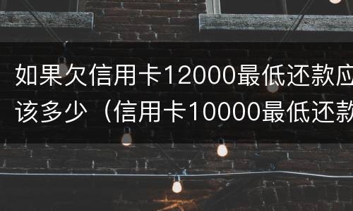 如果欠信用卡12000最低还款应该多少（信用卡10000最低还款是多少,要还几个月）