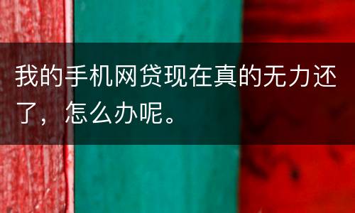 我的手机网贷现在真的无力还了，怎么办呢。
