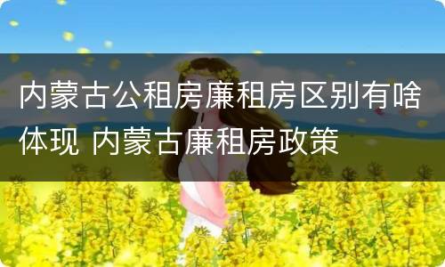 内蒙古公租房廉租房区别有啥体现 内蒙古廉租房政策