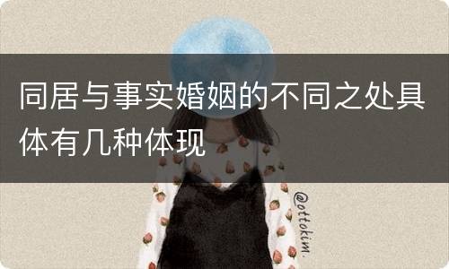 同居与事实婚姻的不同之处具体有几种体现