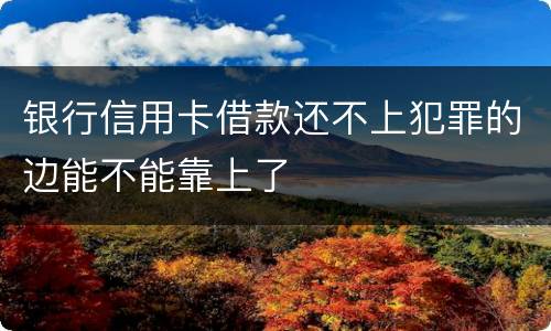 银行信用卡借款还不上犯罪的边能不能靠上了