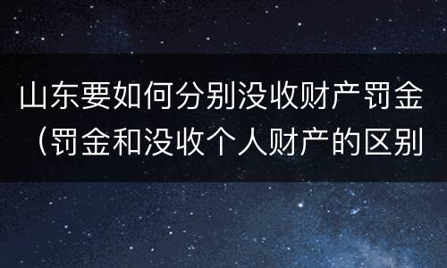 山东要如何分别没收财产罚金（罚金和没收个人财产的区别）