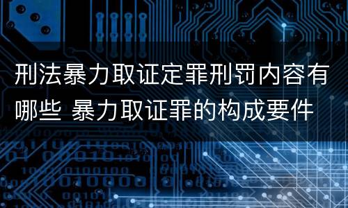 刑法暴力取证定罪刑罚内容有哪些 暴力取证罪的构成要件