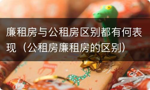 廉租房与公租房区别都有何表现（公租房廉租房的区别）