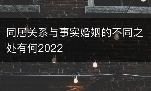 同居关系与事实婚姻的不同之处有何2022