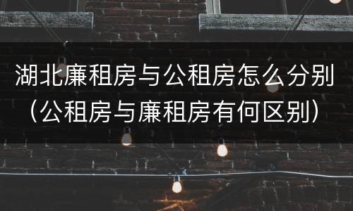 湖北廉租房与公租房怎么分别（公租房与廉租房有何区别）