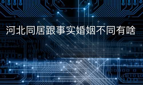 河北同居跟事实婚姻不同有啥