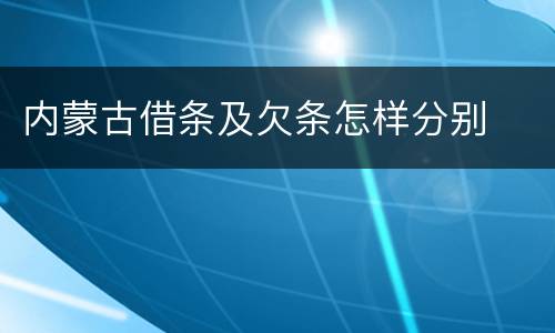内蒙古借条及欠条怎样分别