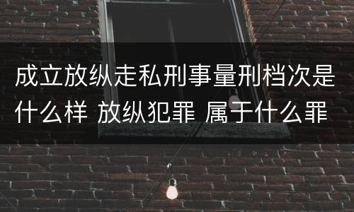 成立放纵走私刑事量刑档次是什么样 放纵犯罪 属于什么罪名