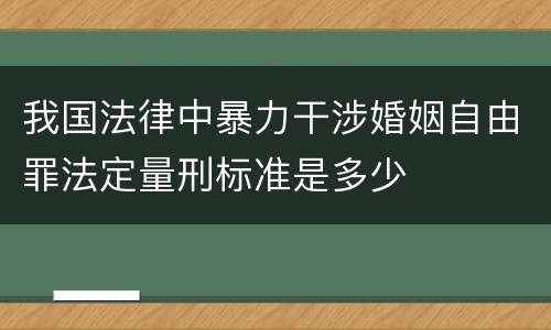 我国法律中暴力干涉婚姻自由罪法定量刑标准是多少