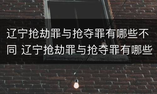 辽宁抢劫罪与抢夺罪有哪些不同 辽宁抢劫罪与抢夺罪有哪些不同处罚