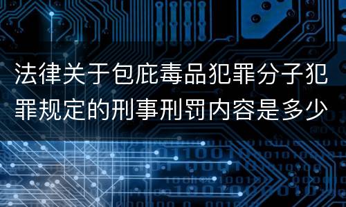 法律关于包庇毒品犯罪分子犯罪规定的刑事刑罚内容是多少