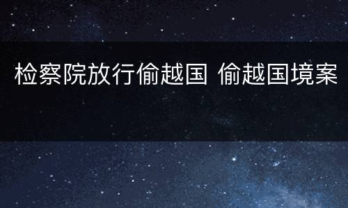 检察院放行偷越国 偷越国境案