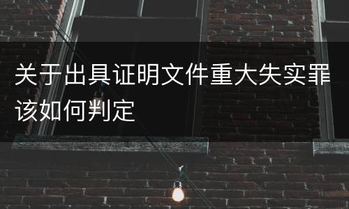 关于出具证明文件重大失实罪该如何判定