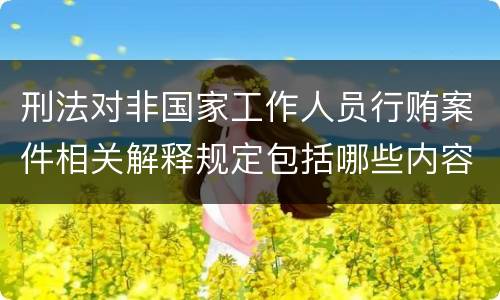 刑法对非国家工作人员行贿案件相关解释规定包括哪些内容