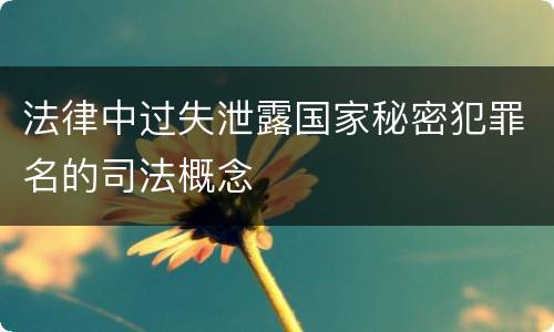 法律中过失泄露国家秘密犯罪名的司法概念