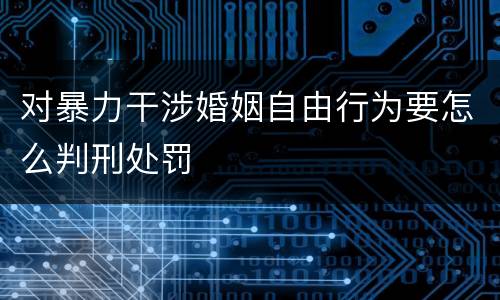 对暴力干涉婚姻自由行为要怎么判刑处罚