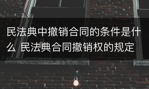 民法典中撤销合同的条件是什么 民法典合同撤销权的规定