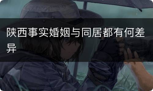 陕西事实婚姻与同居都有何差异