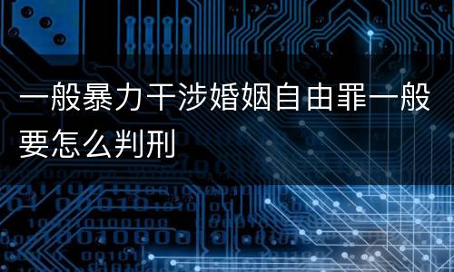 一般暴力干涉婚姻自由罪一般要怎么判刑
