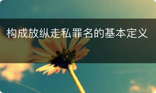 构成放纵走私罪名的基本定义