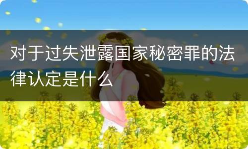 对于过失泄露国家秘密罪的法律认定是什么