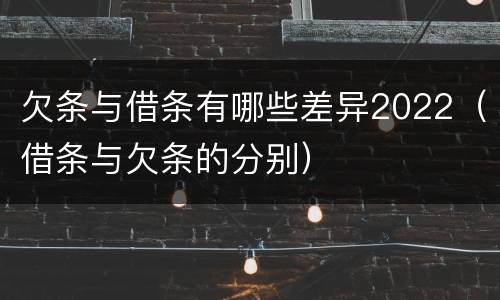 欠条与借条有哪些差异2022（借条与欠条的分别）