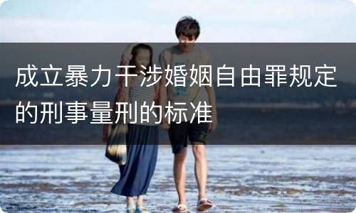成立暴力干涉婚姻自由罪规定的刑事量刑的标准