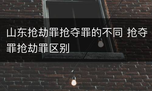 山东抢劫罪抢夺罪的不同 抢夺罪抢劫罪区别