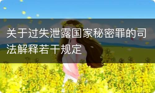 关于过失泄露国家秘密罪的司法解释若干规定