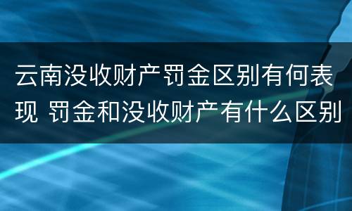 云南没收财产罚金区别有何表现 罚金和没收财产有什么区别