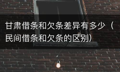 甘肃借条和欠条差异有多少（民间借条和欠条的区别）