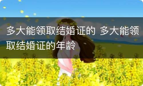 多大能领取结婚证的 多大能领取结婚证的年龄