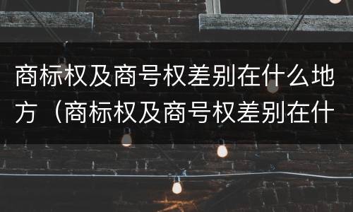 商标权及商号权差别在什么地方（商标权及商号权差别在什么地方查询）