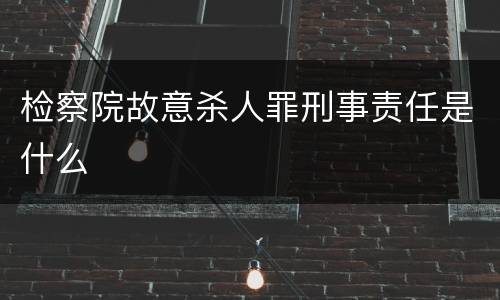 检察院故意杀人罪刑事责任是什么