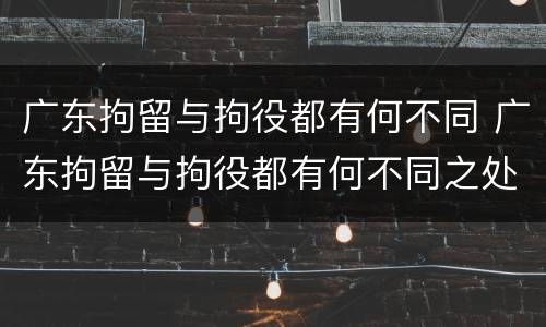 广东拘留与拘役都有何不同 广东拘留与拘役都有何不同之处