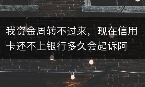 我资金周转不过来，现在信用卡还不上银行多久会起诉阿