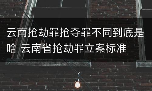 云南抢劫罪抢夺罪不同到底是啥 云南省抢劫罪立案标准