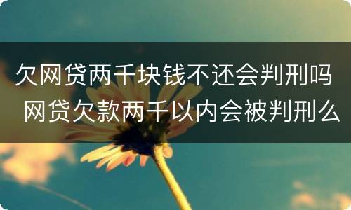 欠网贷两千块钱不还会判刑吗 网贷欠款两千以内会被判刑么