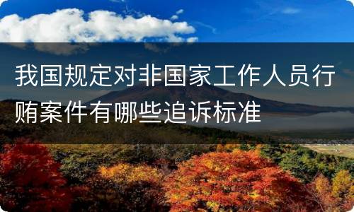 我国规定对非国家工作人员行贿案件有哪些追诉标准