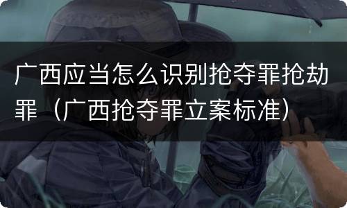 广西应当怎么识别抢夺罪抢劫罪（广西抢夺罪立案标准）