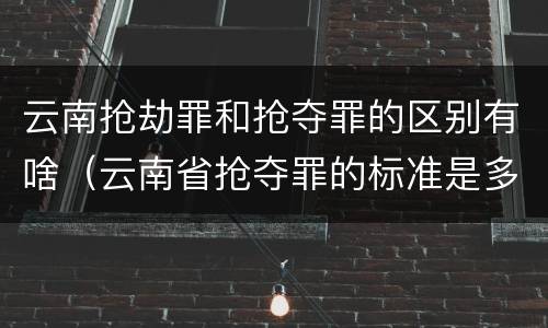 云南抢劫罪和抢夺罪的区别有啥（云南省抢夺罪的标准是多少?）