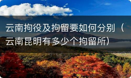 云南拘役及拘留要如何分别（云南昆明有多少个拘留所）