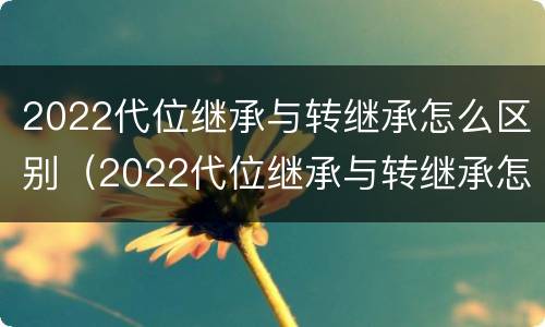 2022代位继承与转继承怎么区别（2022代位继承与转继承怎么区别呢）