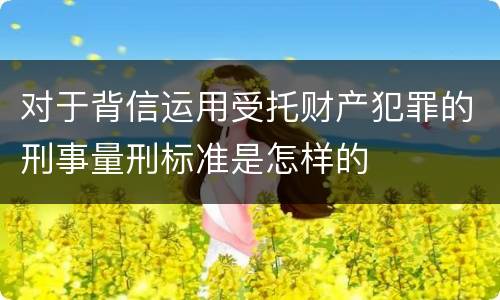 对于背信运用受托财产犯罪的刑事量刑标准是怎样的