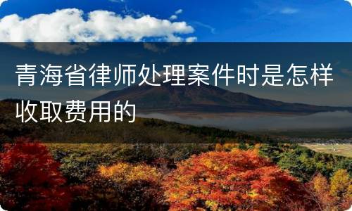 青海省律师处理案件时是怎样收取费用的