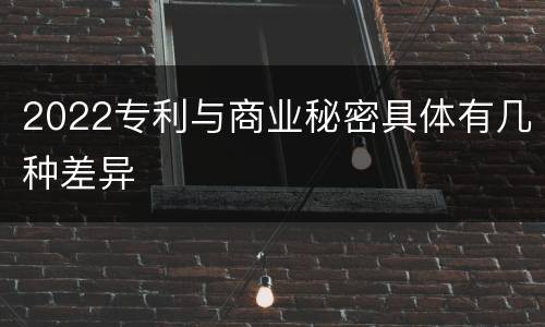 2022专利与商业秘密具体有几种差异